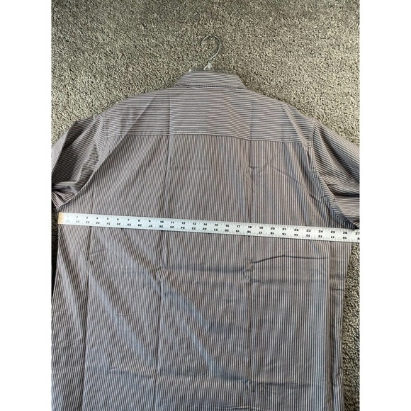 Alfani Button Up Shirt Adult Extra Large 17 1/2 Gray White Cotton Blend Mens - Picture 7 of 9